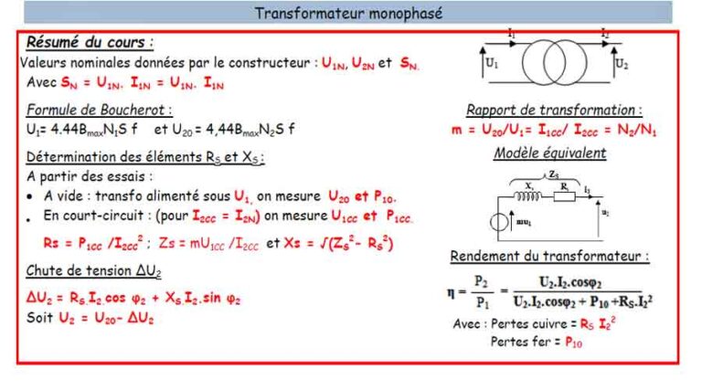 Exercice Corrigé Sur Le Transformateur Monophasé - Cas Réel - Cours Et ...